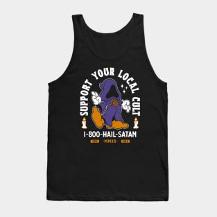 Support Your Local Cult - Hail Satan - Vintage Cartoon Occult Tank Top